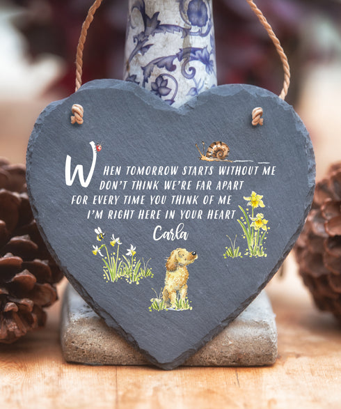 Cockapoo - Personalised When Tomorrow Starts - Slate Heart